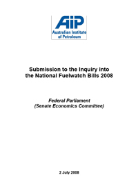 AIP Submission 1 - Senate Inquiry into National Fuelwatch Bills